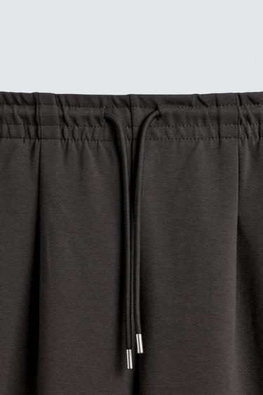 PANTALON INTERLOCK PLIS ÉTIQUETTE - Marron foncé de Zara - Image 7
