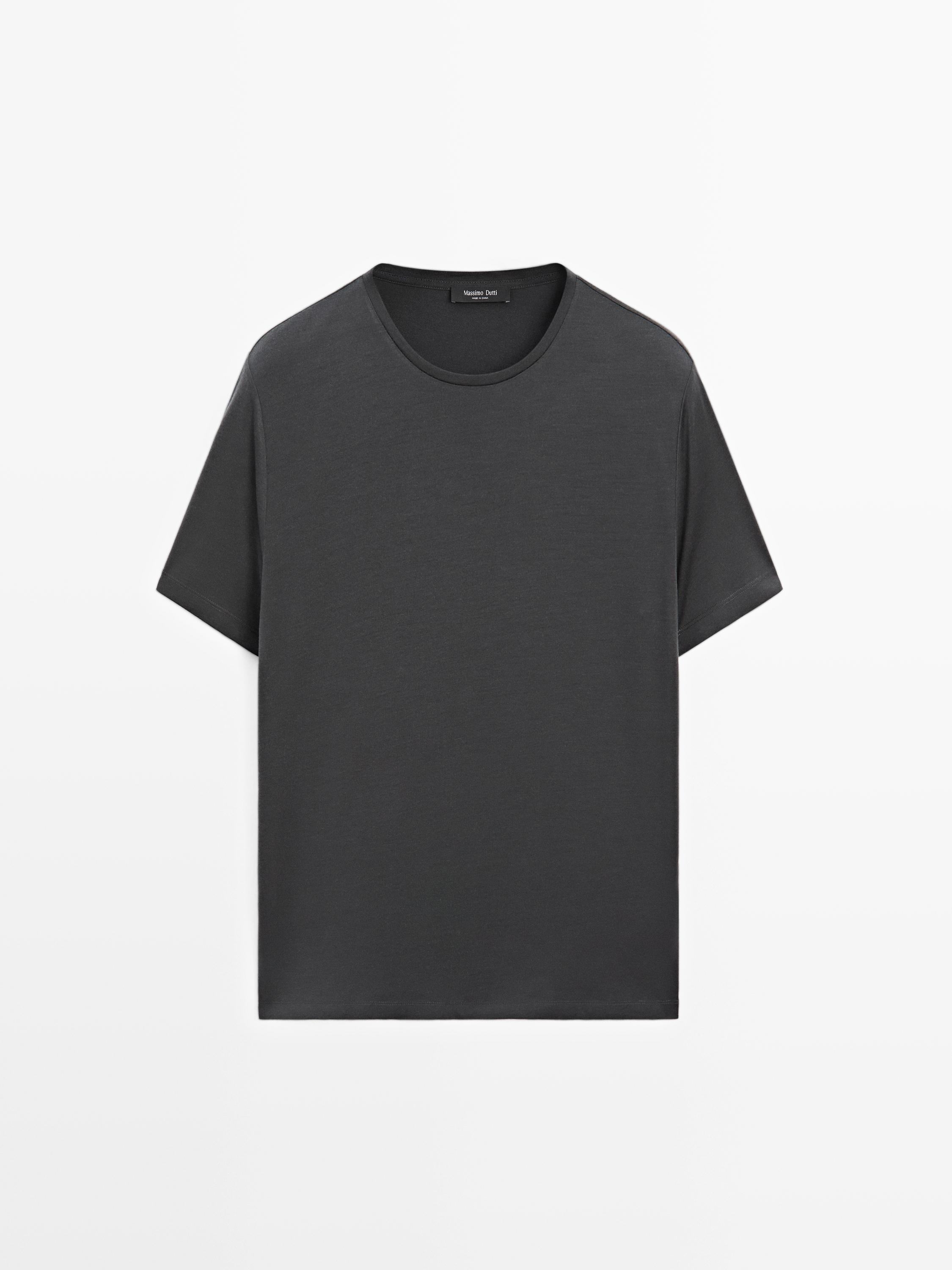 Short sleeve wool blend T-shirt