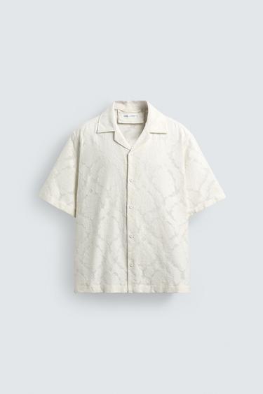 CHEMISE RELAXED FIT JACQUARD TEXTURÉ - Blanc cassé de Zara - Image 5