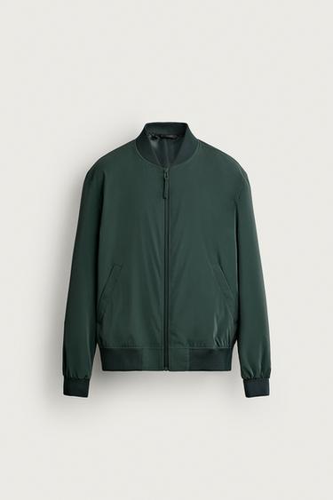 CAZADORA BOMBER LIGERA - Verde oscuro de Zara