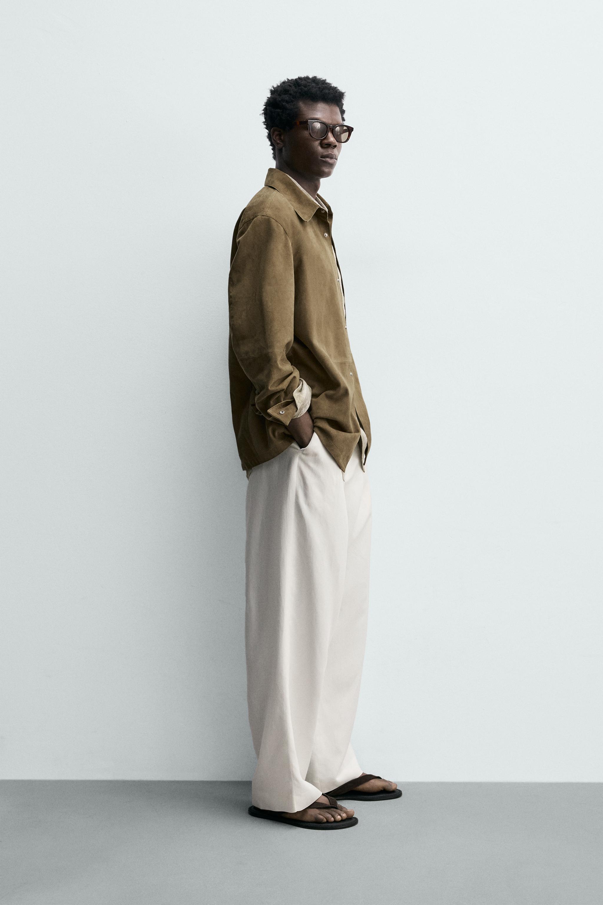 REGULAR FIT SUEDE LEATHER OVERSHIRT