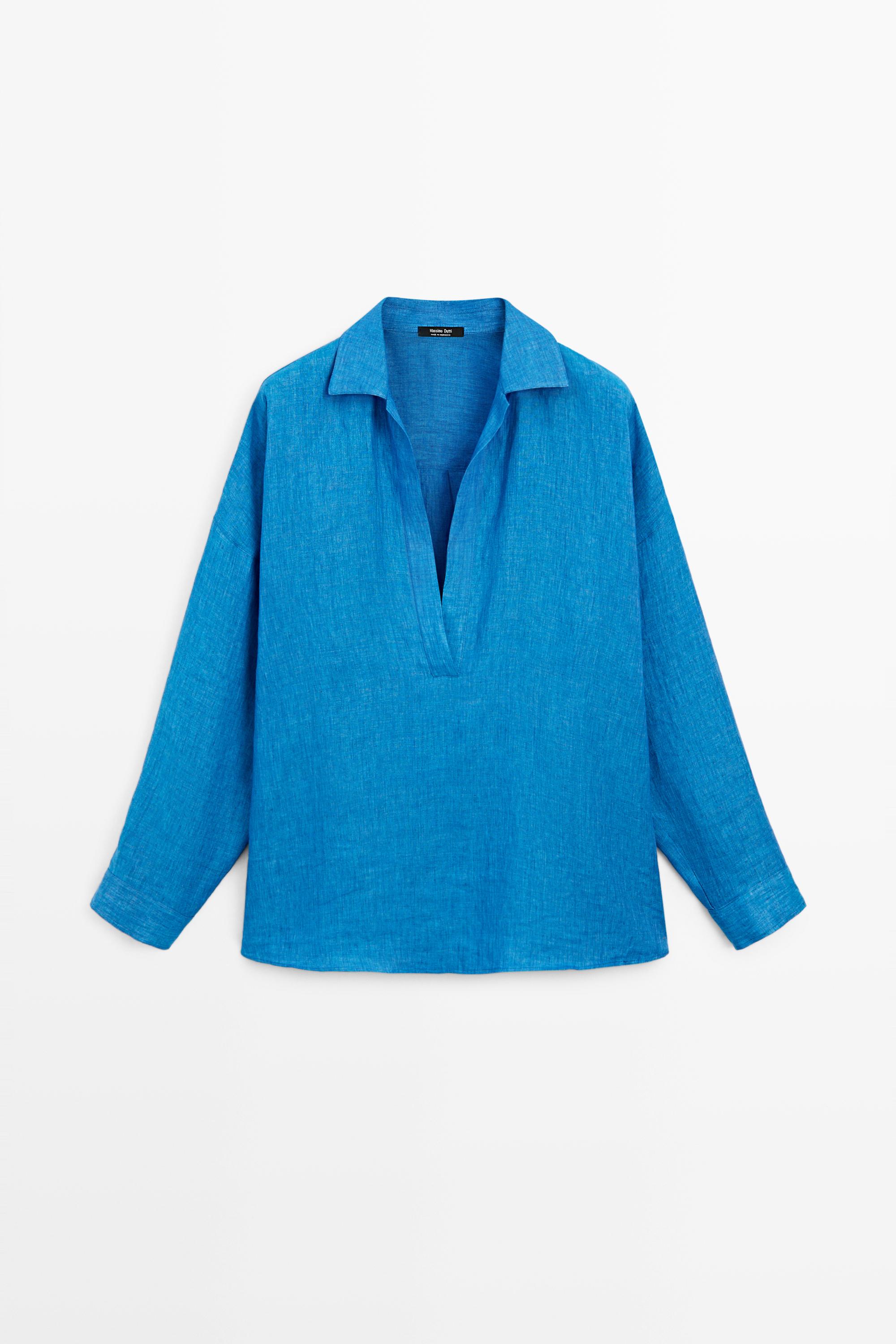 100% linen flowing blouse
