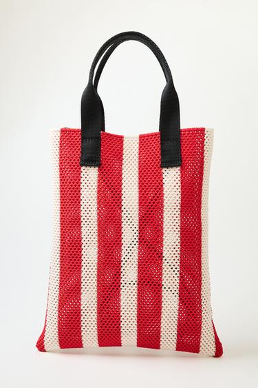 CUT-OUT EFFECT MINI TOTE BAG - Red by Zara