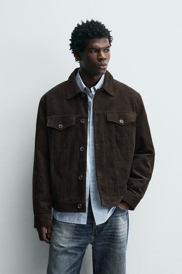 REGULAR FIT CORDUROY JACKET - Brown by Zara
