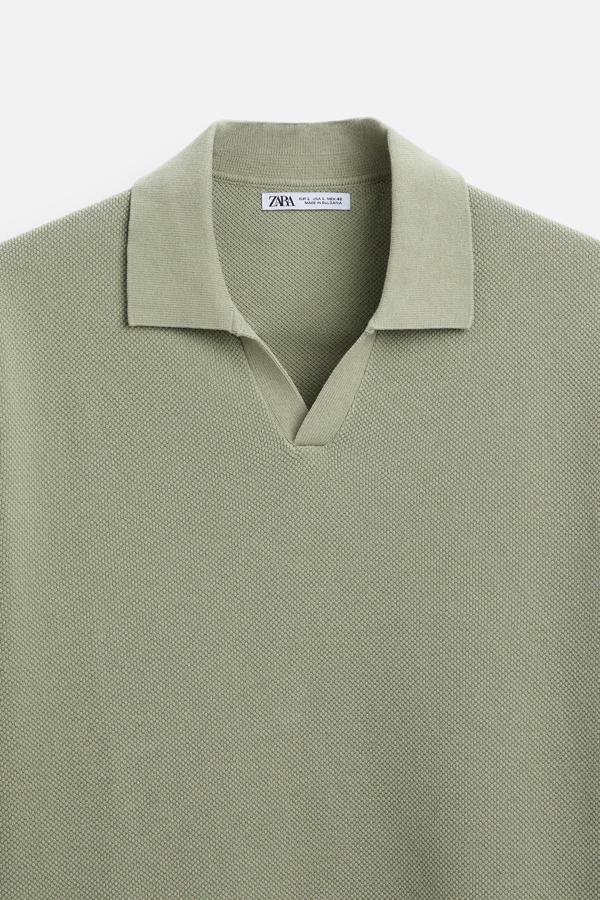 Zara men's polo neck hotsell
