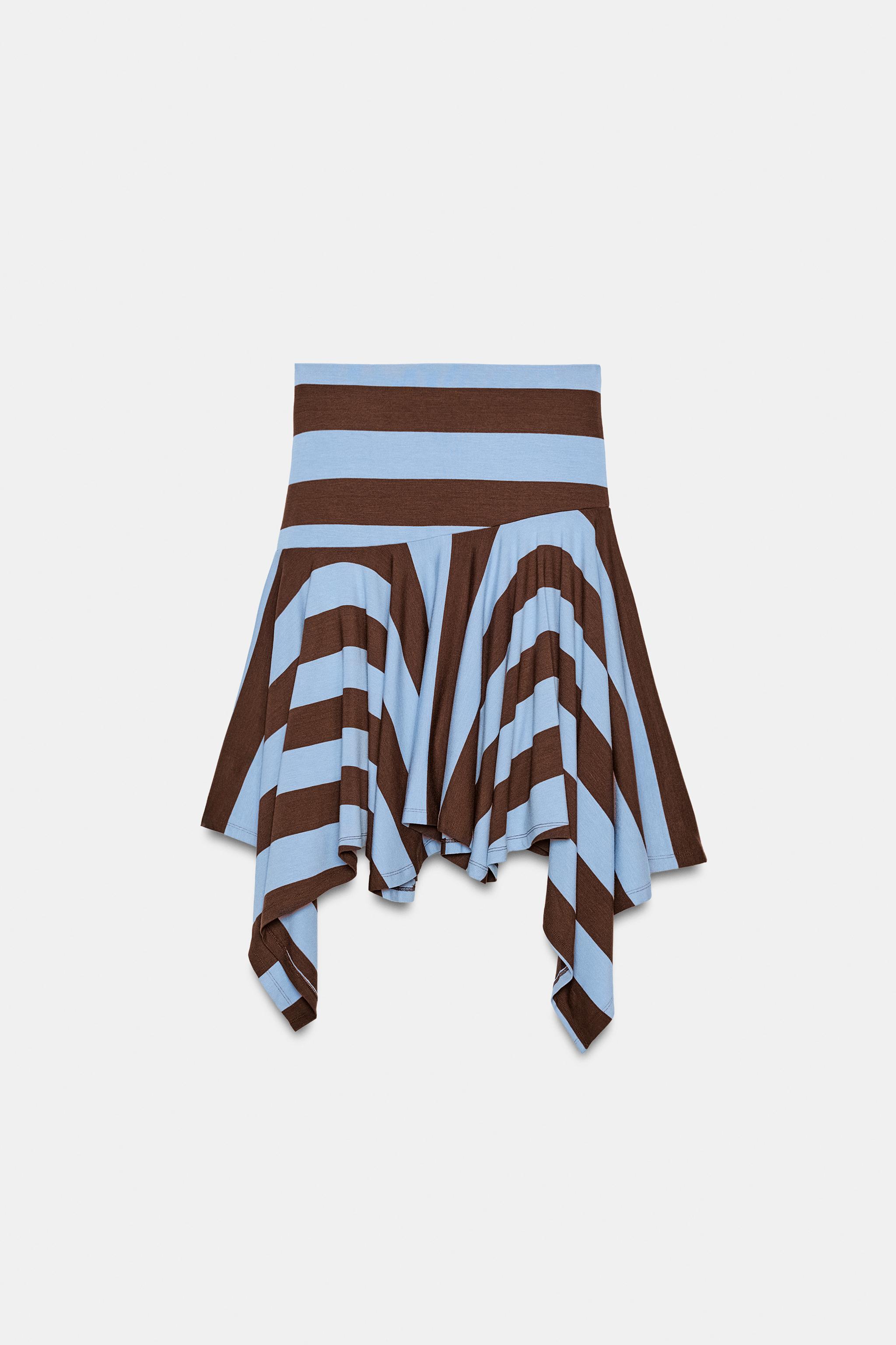 ASYMMETRIC STRIPED SKIRT