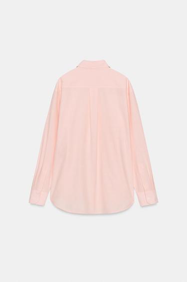 STRIPED SHIRT WITH DETACHABLE COLLAR ZW COLLECTION - Pink / White by Zara - Image 5