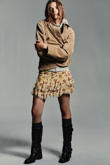 100% SUEDE LEATHER JACKET - Light sand by Zara