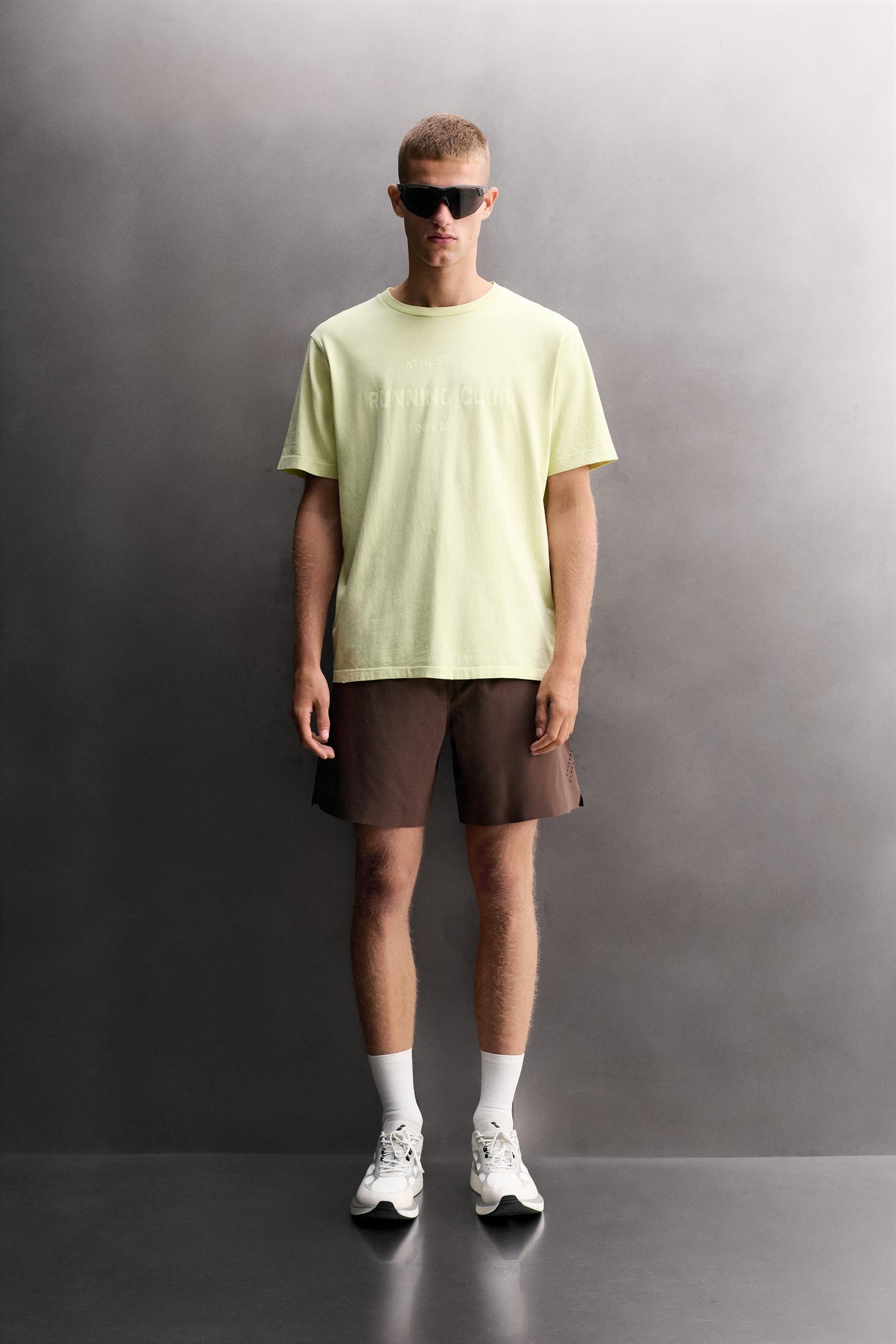 Мужская футболка Zara Cotton Running, цвет: Жёлтый