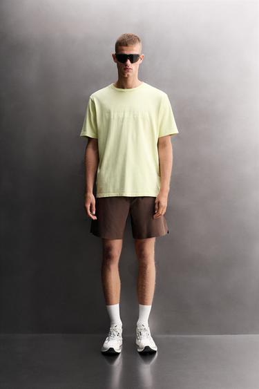 COTTON RUNNING T-SHIRT - Yellow by Zara - Image 0