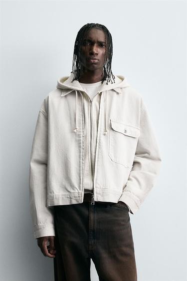 CAZADORA DENIM RELAXED FIT - Gris claro de Zara