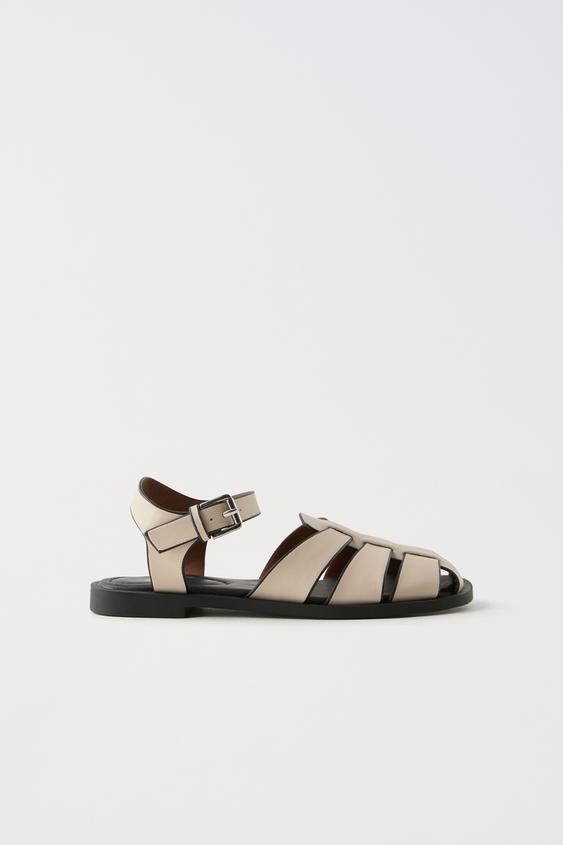 ANKLE STRAP CAGE SANDALS - Off White | ZARA United States