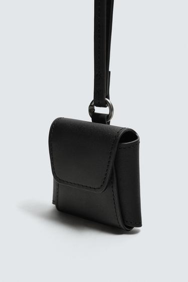 LEATHER EARPHONE HOLDER WITH PENDANT - Black by Zara - Image 4