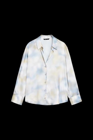 CAMISA SATINADA TIE DYE - Multicolor de Zara - Imagen 0