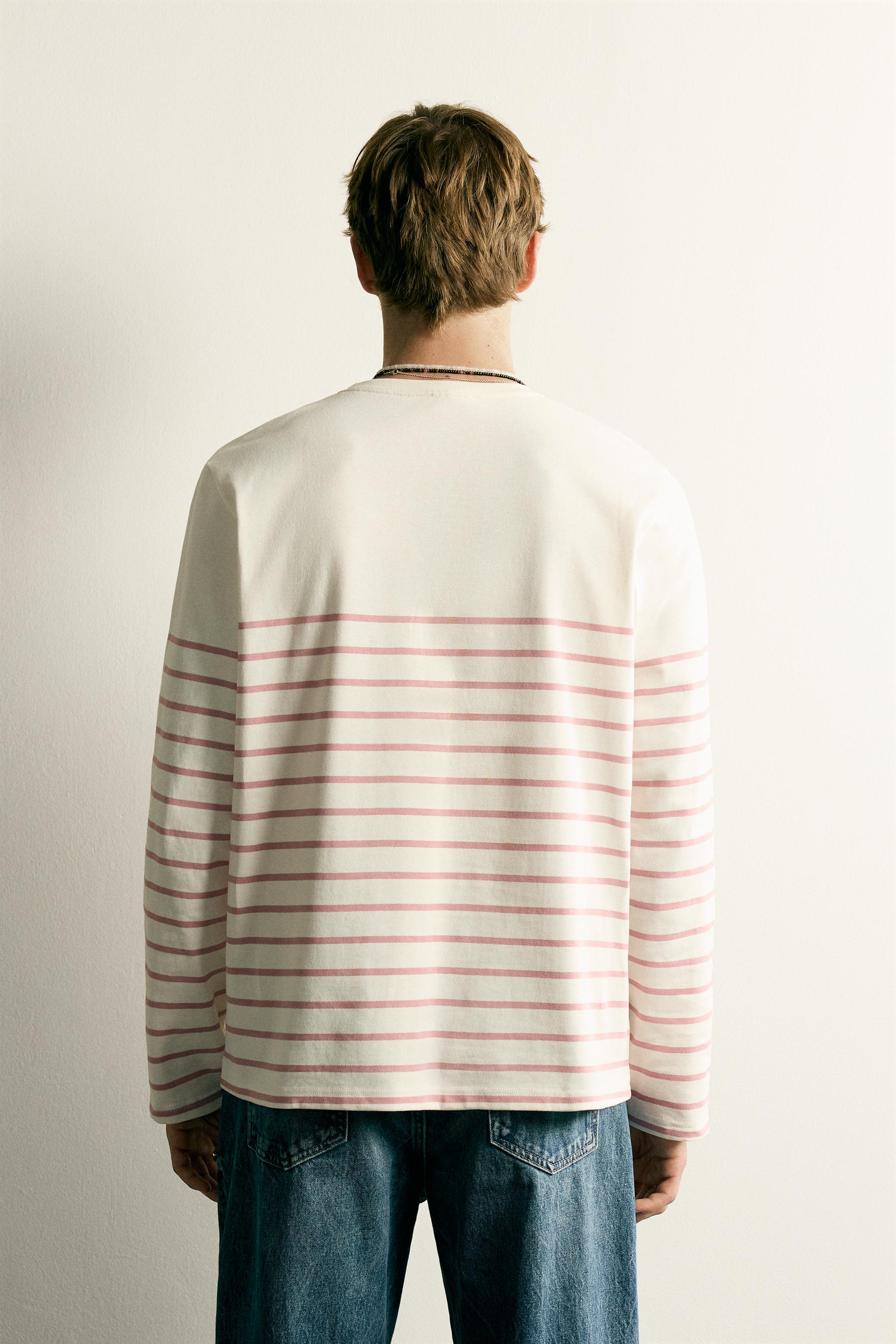 RELAXED FIT JACQUARD STRIPE T-SHIRT