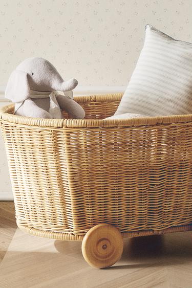 ΠΑΙΔΙΚΟ ΚΑΡΟΤΣΑΚΙ ΑΠΟ ΡΑΤΑΝ ΜΕ ΡΟΔΕΣ - Μπεζ ανοιχτό του Zara