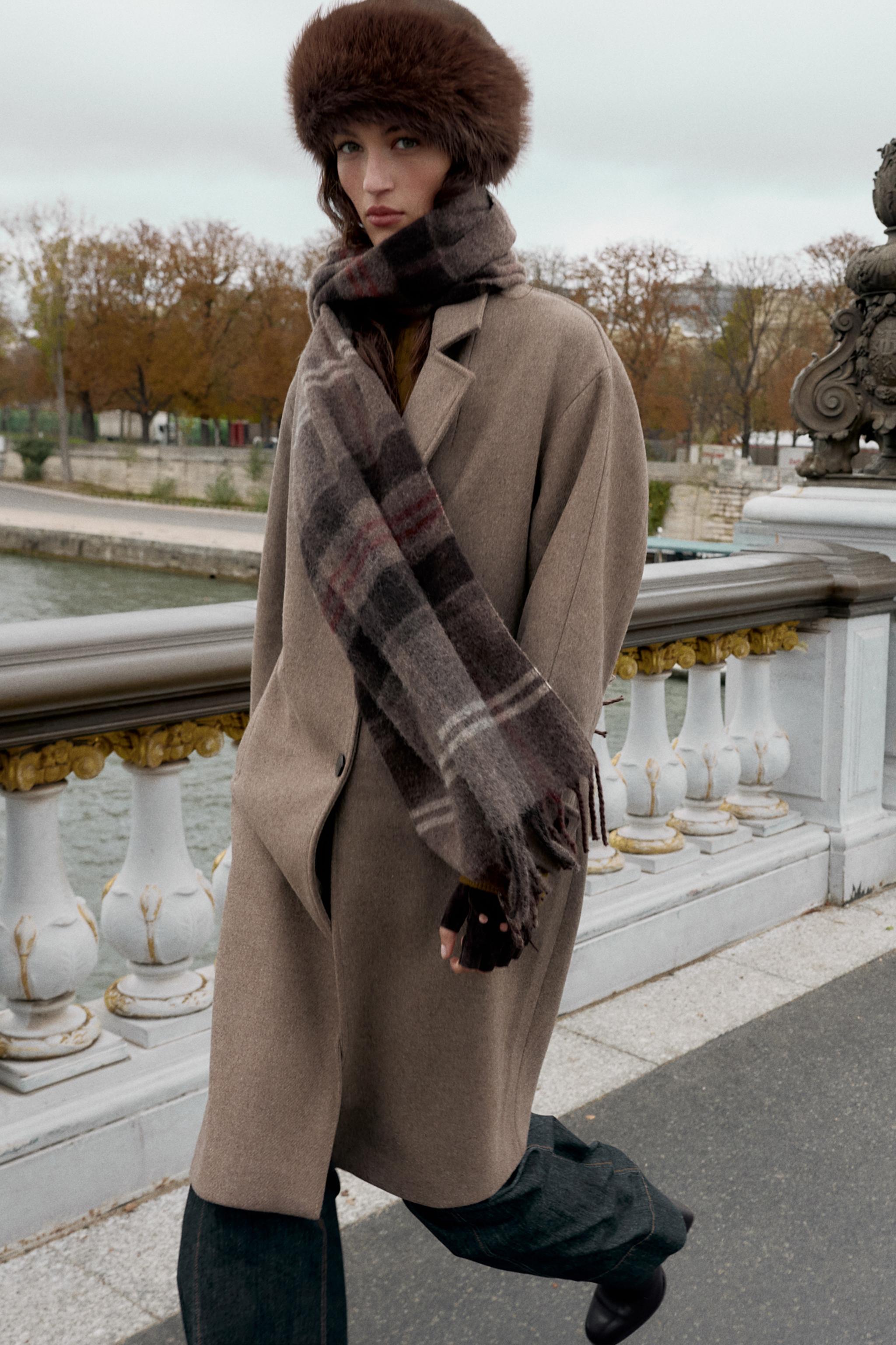 MANTEAU OVERSIZE AVEC LAINE POIGNET CONTRASTANT