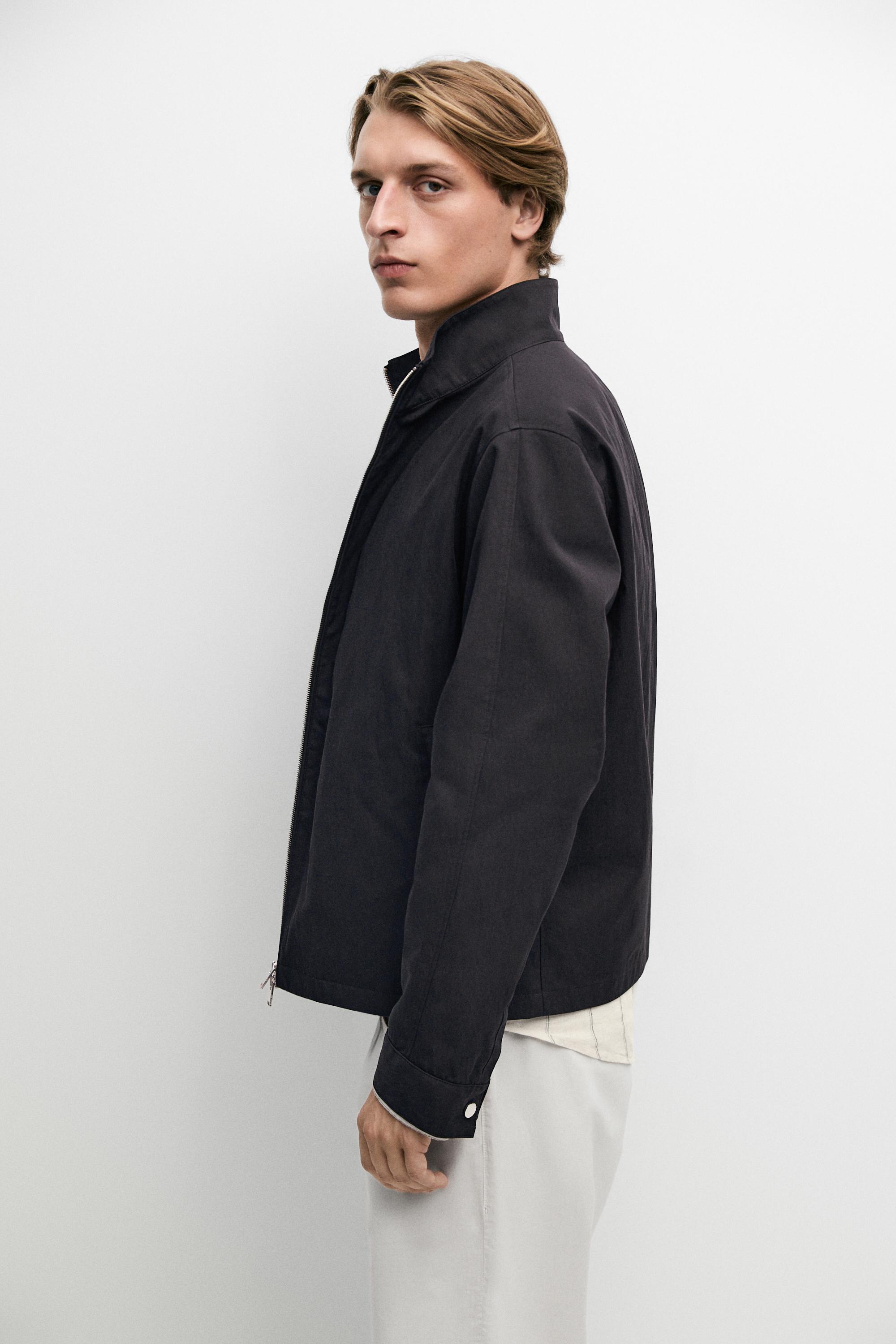 Veste à col montant en coton mélangé