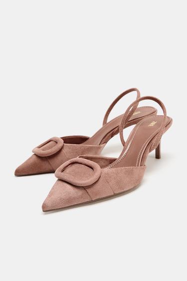 SLINGBACK SHOES WITH PIECE DETAIL - Pink by Zara - Image 4