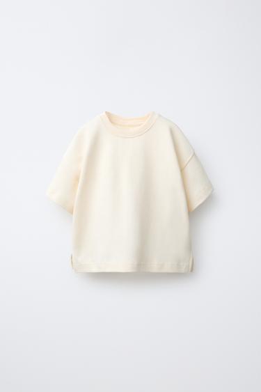 T-SHIRT UNI INTERLOCK - Écru moyen de Zara