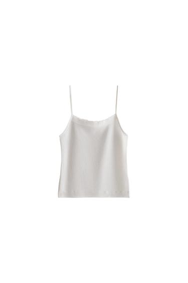 COTTON JERSEY TOP - White by Zara