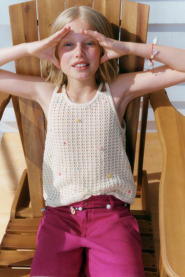 TOP MALHA COM MISSANGAS - Cru da Zara