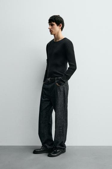 RIBBED TEXTURED JUMPER - Black by Zara - Image 3
