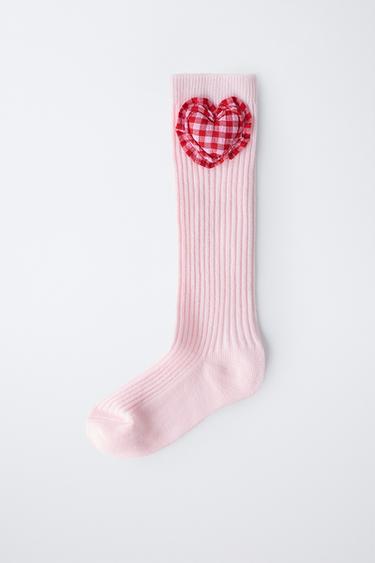 GINGHAM HEART SOCKS - Pink by Zara - Image 4