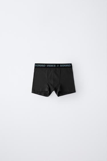 6-14 YEARS/ THREE-PACK OF TEXT BOXERS - Black de Zara - Image 2