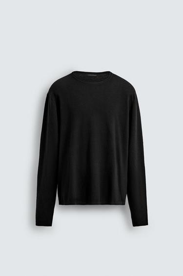 JERSEY LAVADO ESTRUCTURA - Negro de Zara