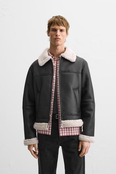 DOUBLE-FACED LEATHER EFFECT JACKET - Black by Zara