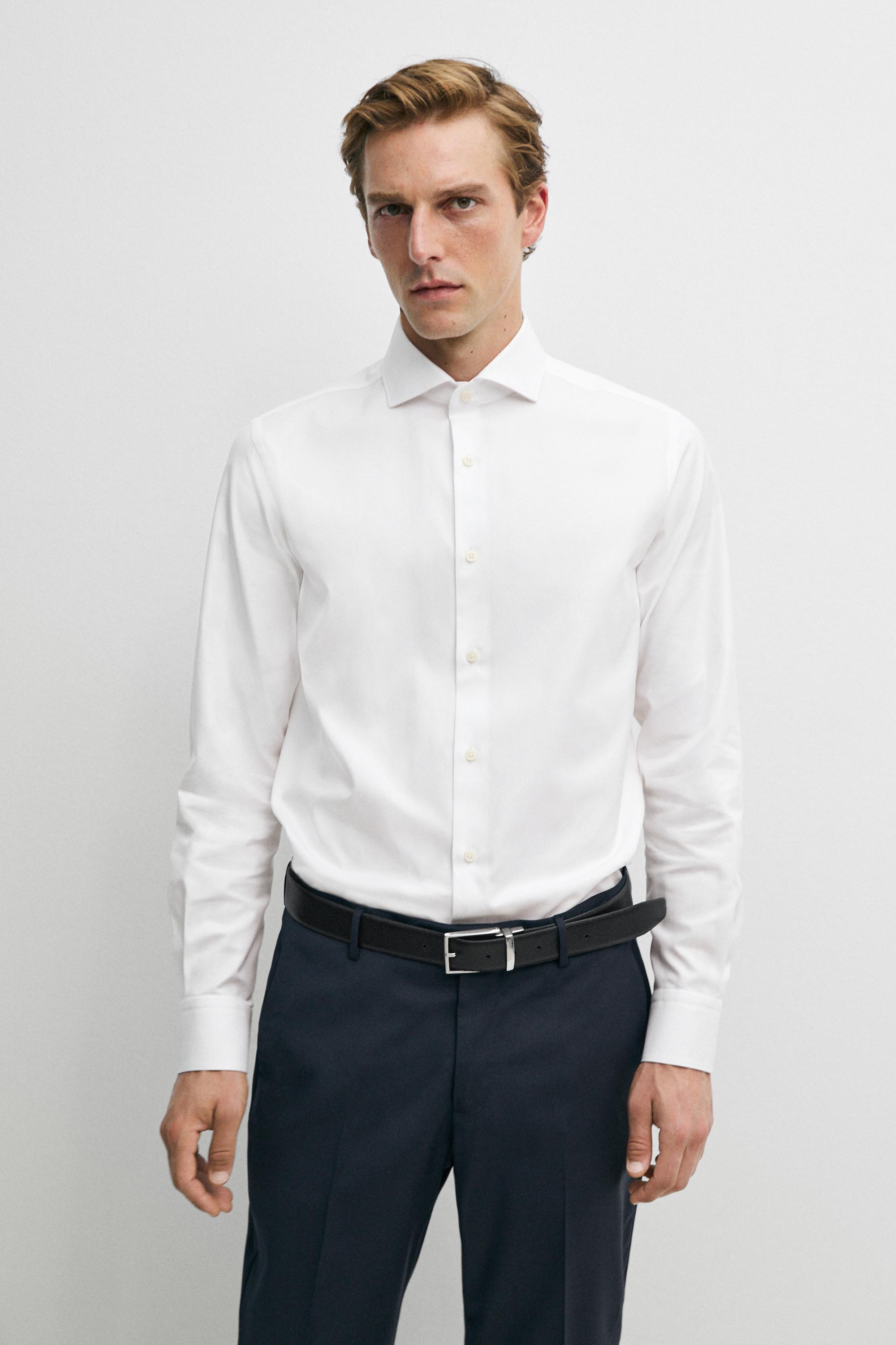 Slim fit 100% cotton shirt — White