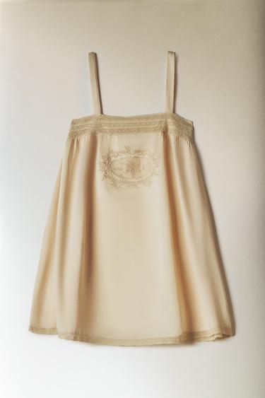 OPENWORK SATEEN NIGHTDRESS - Light beige by Zara - Image 6