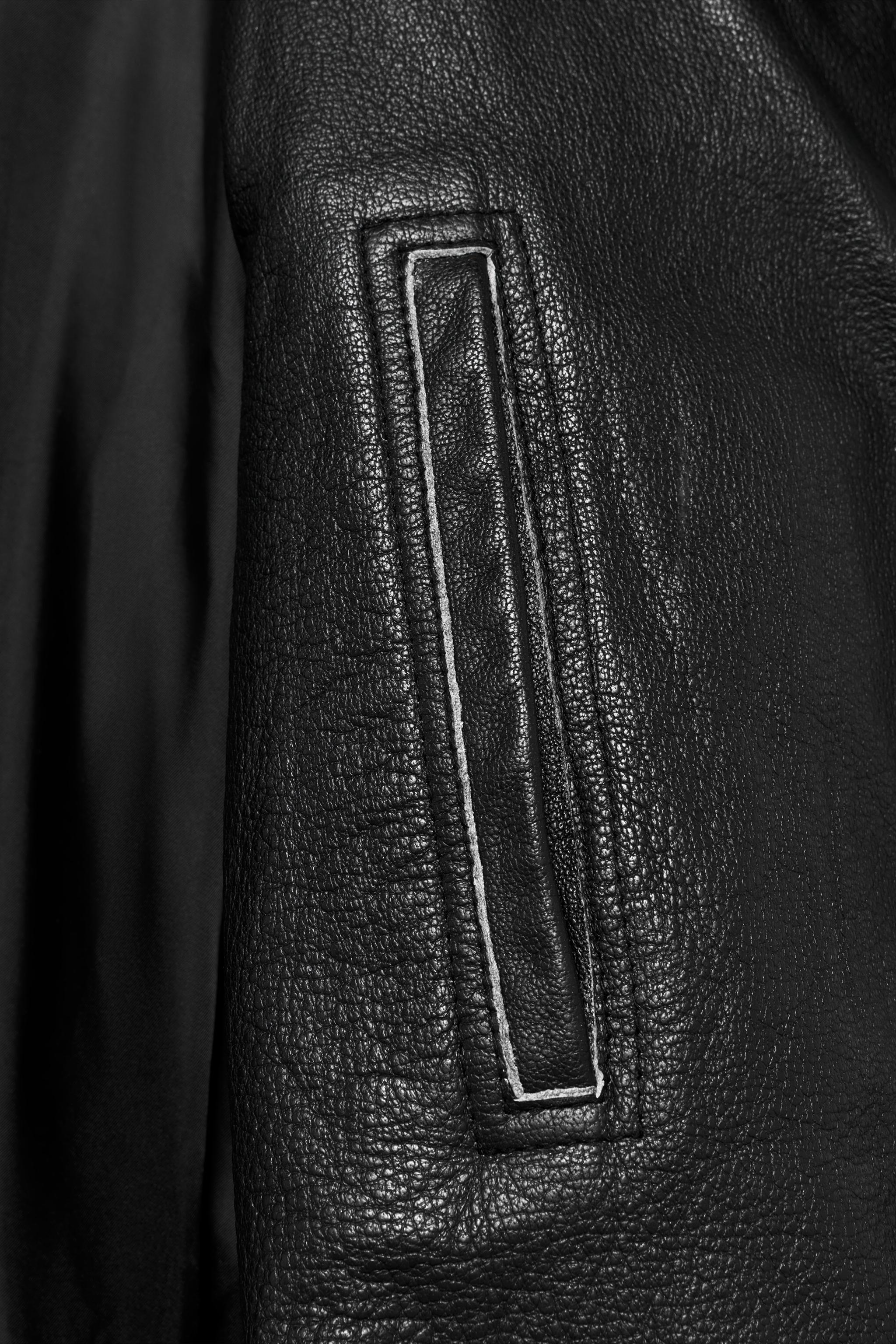 100% LEATHER BUCKLE JACKET ZW COLLECTION