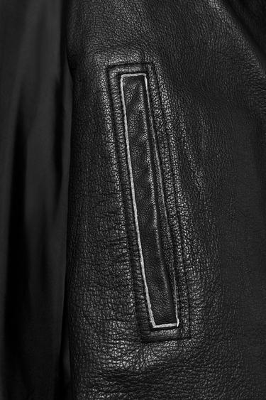VESTE EN CUIR À BOUCLE ZW COLLECTION - Noir de Zara - Image 7