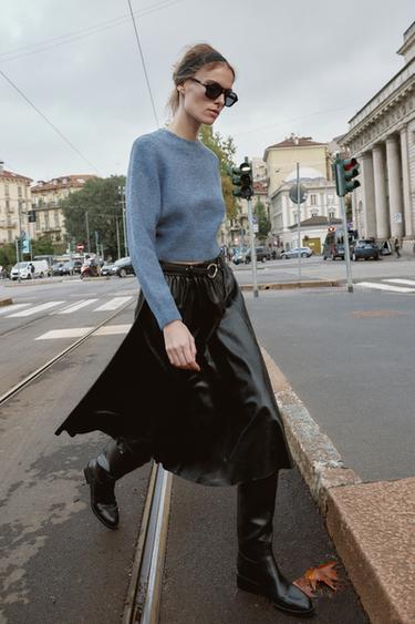 Zara SOFT KNIT JUMPER - Mid-blue - Image 0