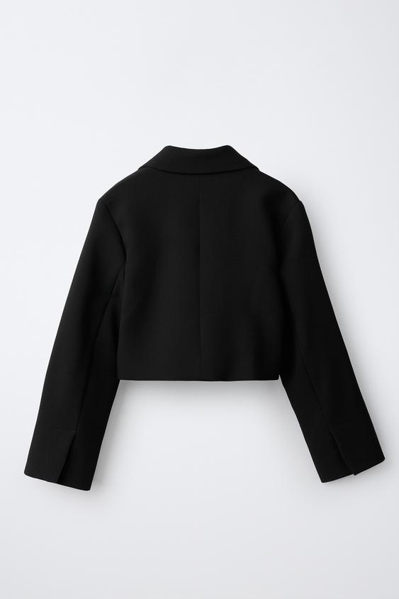 VESTE COURTE À BOUTONS - Noir de Zara - Image 1