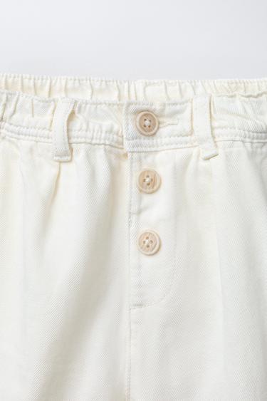 TROUSERS WITH BUTTONS - Ecru by Zara - Image 2