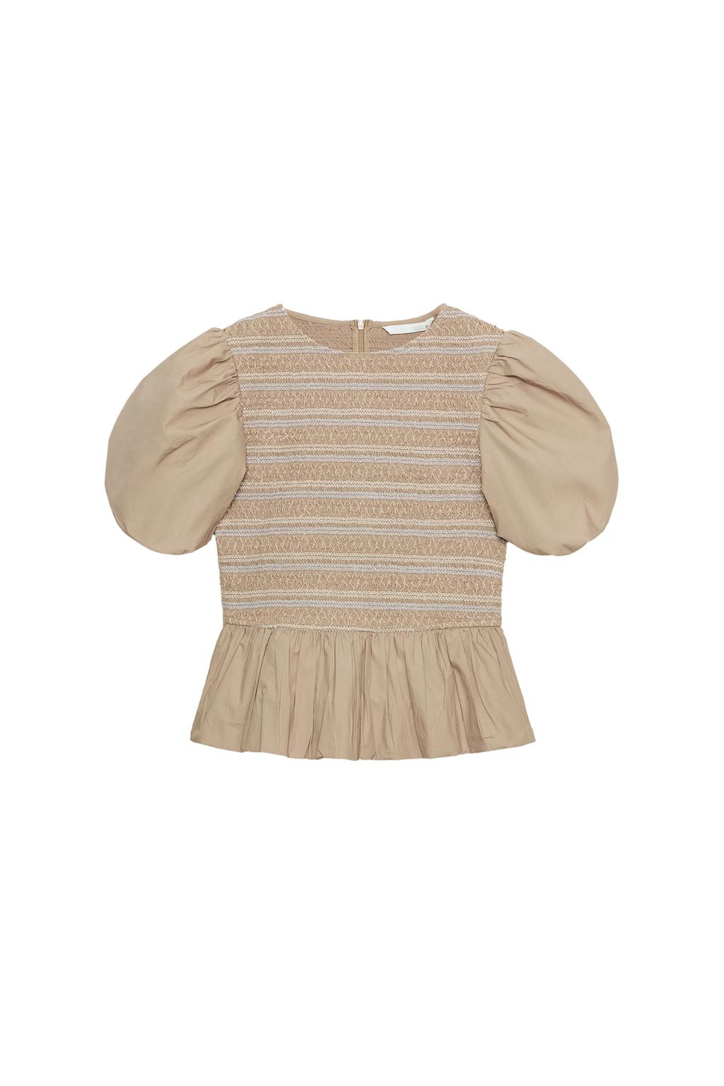 EMBROIDERED SMOCKED BALLOON TOP - image 3