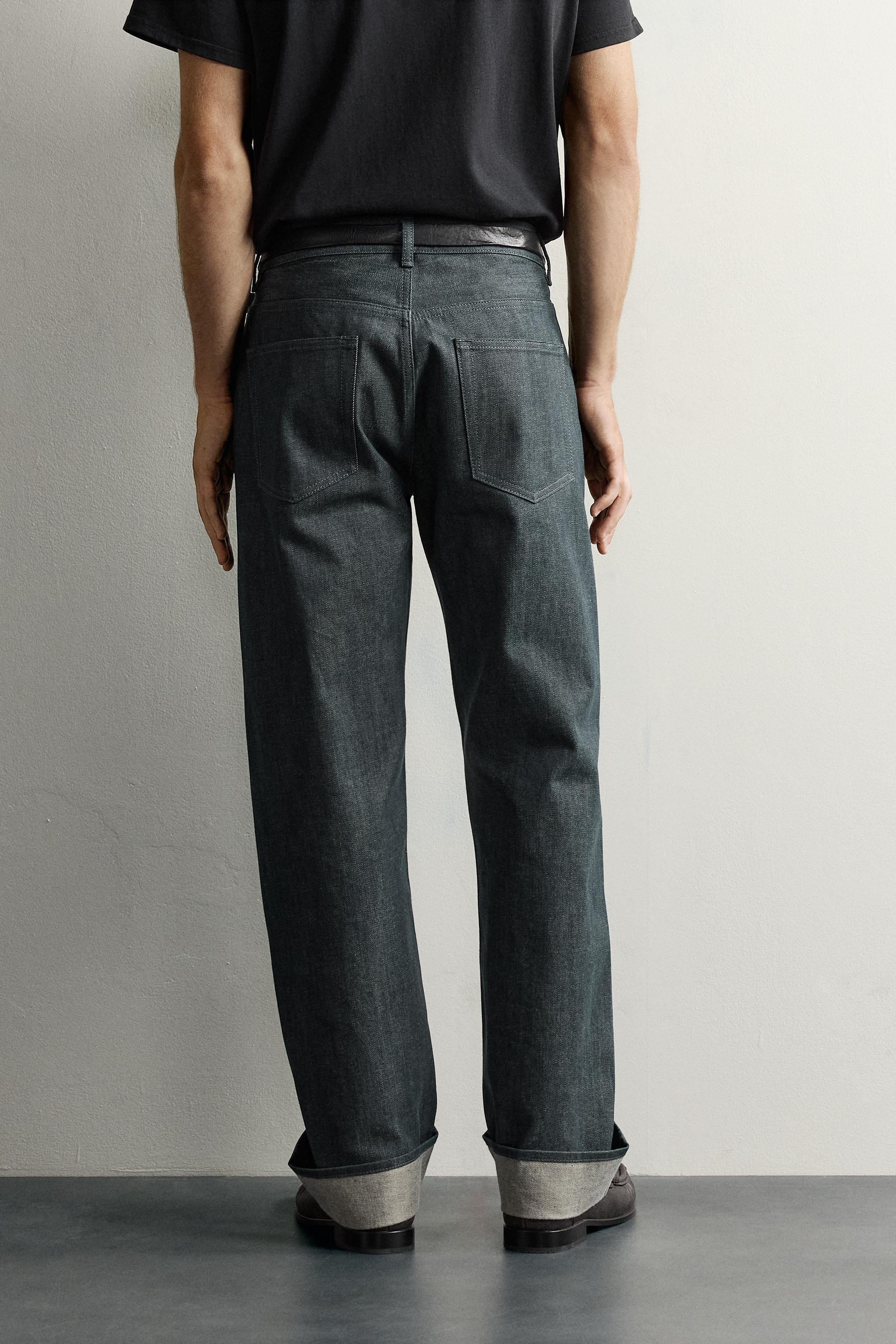 Zara STRAIGHT FIT KIVRIK PAÇALI SELVEDGE JEAN görsel 3