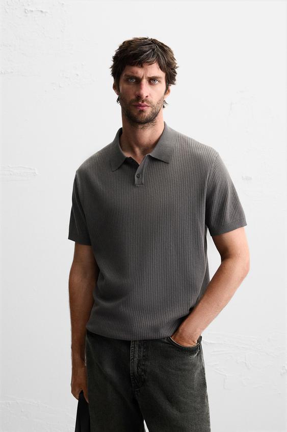 Polo Shirt Jersey Mohair Zara Men's Knitted Polos And Half Zip Jumpers ZARA United Kingdom