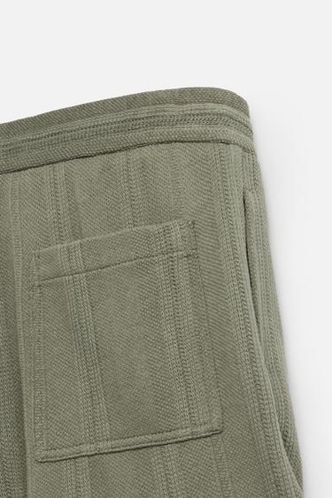 JACQUARD TEXTURED BERMUDA SHORTS - Mid-green by Zara - Image 9