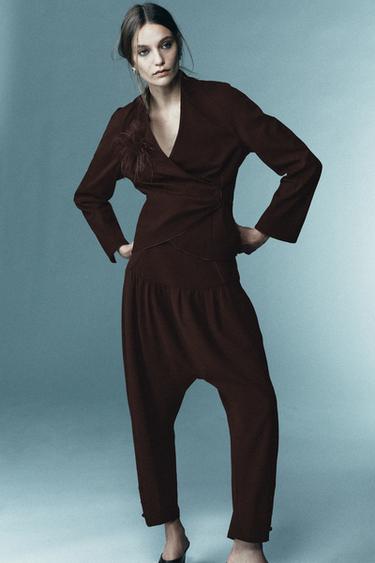 LIMITED EDITION BAGGY TROUSERS - Dark brown by Zara