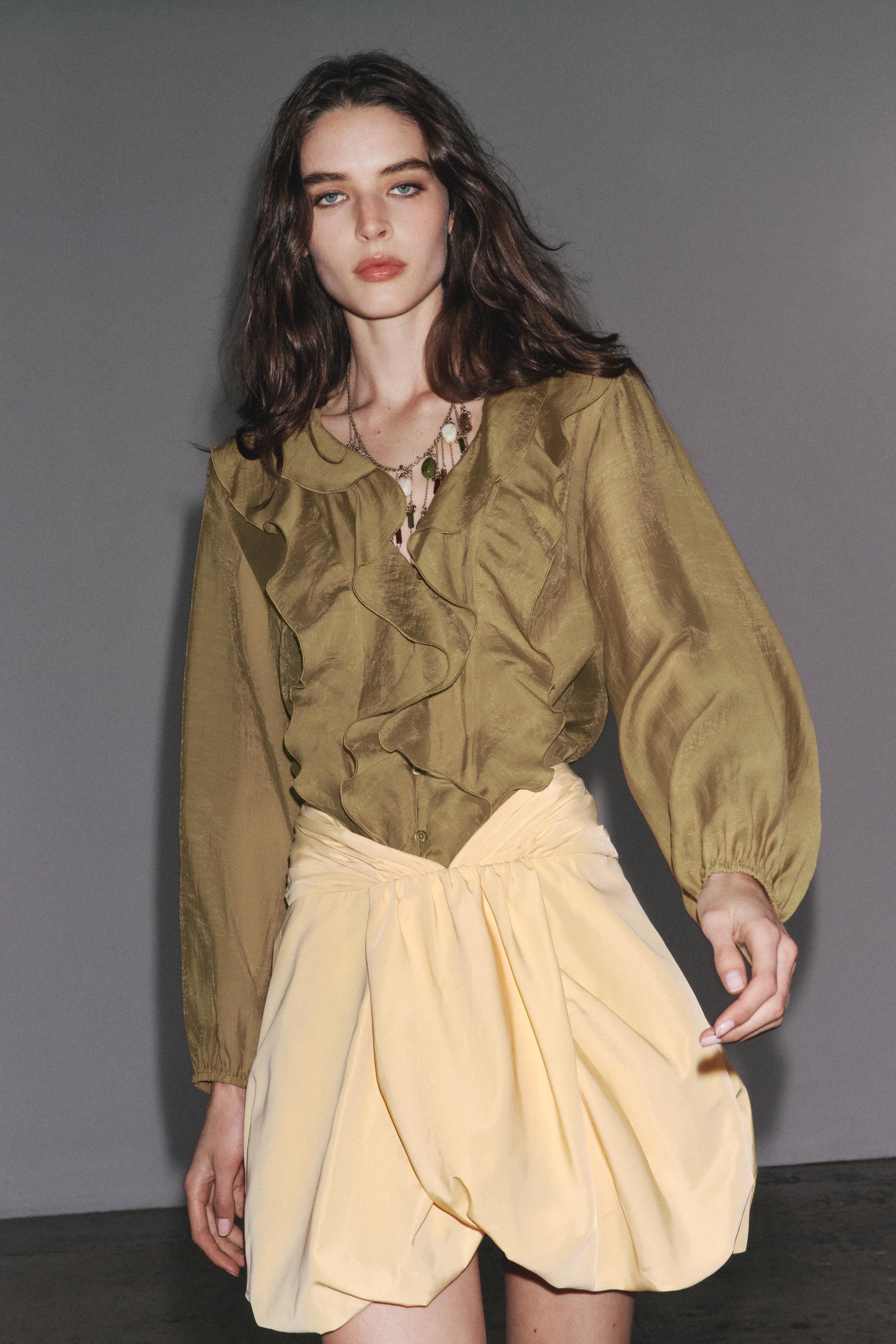 ポーラ・マッカードル Summer's dey 350/325 Zara ZW Collection Beaded Embroidery Long Skirt Sand Beige