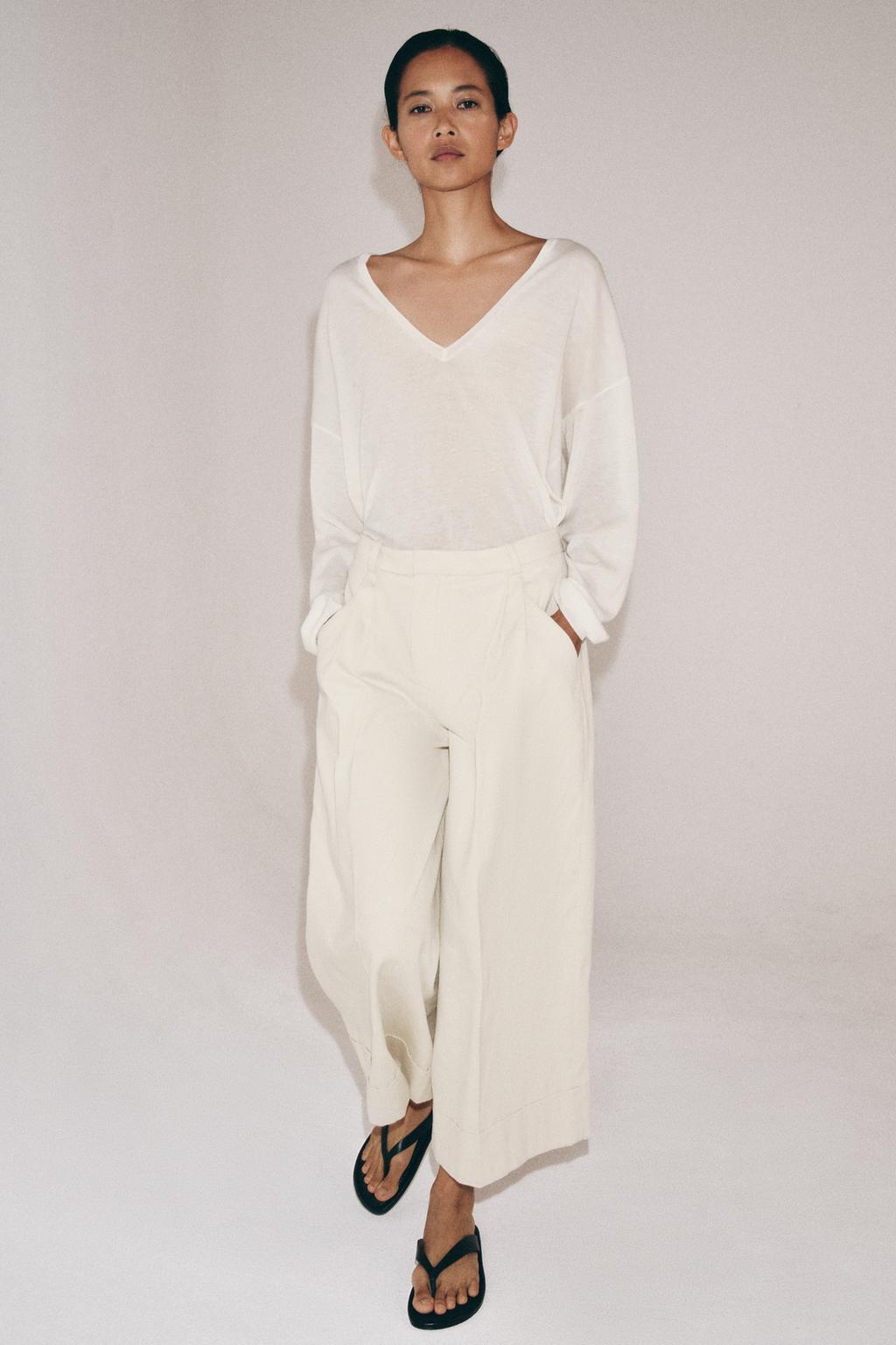 PLEATED LINEN PANTS ZW COLLECTION