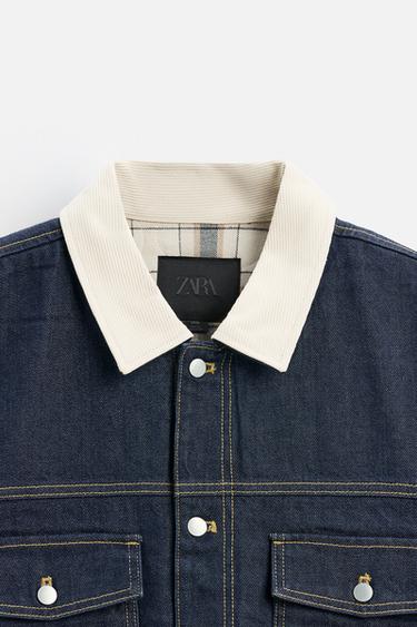 DENIM JACKET WITH CONTRAST COLLAR - Blue by Zara - Image 8