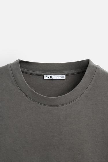 Zara BASIC HEAVYWEIGHT T-SHIRT - Anthracite grey