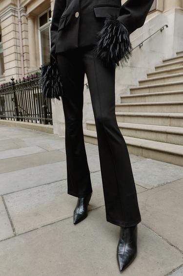 LEGGING FLARE AVEC NERVURE - Noir de Zara - Image 1