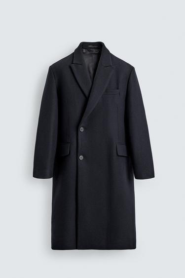 STRUCTURED WOOL COAT - Blue by Zara