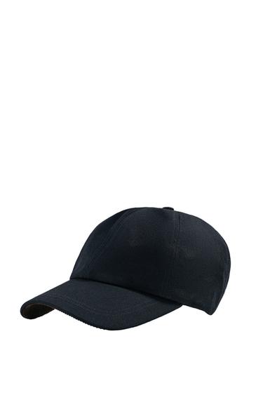 CONTRASTING CORDUROY CAP - Dark navy by Zara